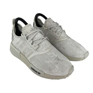 Adidas‎ NMD_R1 Shoes Womens Size 7 White Silver Velvet AGW5681 Sneakers Athletic